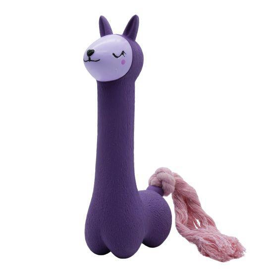 Bud'Z Latex Dog Toy With Squeaker - Llama With Tail Dog 7in